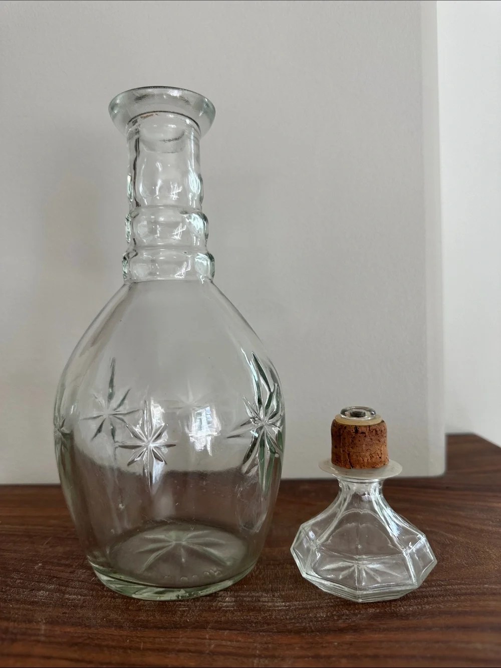 Vintage MCM Atomic Starburst Glass Decanter with Stopper